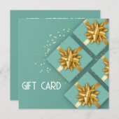 フェスティバル金ゴールドボウモダンミントギフトボックスギフトカード (正面/裏面)