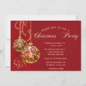 フェスティバル金ゴールドボールレッドカンパニークリスマスパーティー 招待状 (正面)