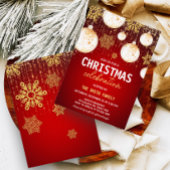 フェスティバル金ゴールドボールレッドホリデークリスマスパーティー 招待状