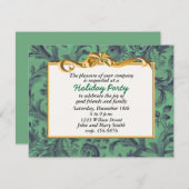 フェスティバル金ゴールドリボンホリデーパーティー招待状 招待状 (正面/裏面)