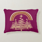 フェスティバル金ゴールドレインボーきらめくモールツリーズ アクセントクッション (正面)