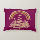 フェスティバル金ゴールドレインボーきらめくモールツリーズ アクセントクッション (裏面)