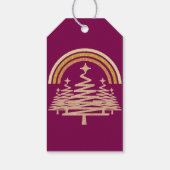 フェスティバル金ゴールドレインボーきらめくモールツリーズ ギフトタグ (裏面)