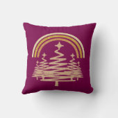 フェスティバル金ゴールドレインボーきらめくモールツリーズ クッション (裏面)