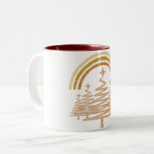 フェスティバル金ゴールドレインボーきらめくモールツリーズ ツートーンマグカップ (正面左)