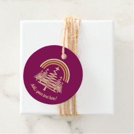 フェスティバル金ゴールドレインボーきらめくモールツリーズ フェイバータグ