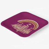 フェスティバル金ゴールドレインボーきらめくモールツリーズ ペーパープレート (傾斜あり)