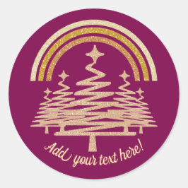 フェスティバル金ゴールドレインボーきらめくモールツリーズ ラウンドシール