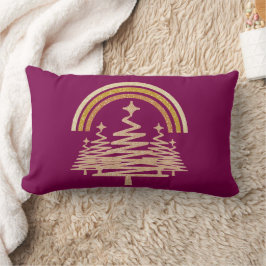 フェスティバル金ゴールドレインボーきらめくモールツリーズ ランバークッション