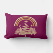 フェスティバル金ゴールドレインボーきらめくモールツリーズ ランバークッション (正面)