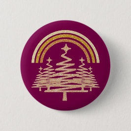 フェスティバル金ゴールドレインボーきらめくモールツリーズ 缶バッジ