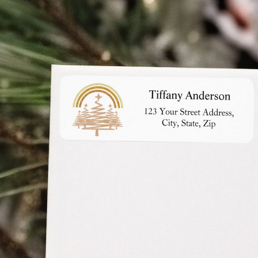 フェスティバル金ゴールドレインボーフィールツリーズ差出人住所 ラベル