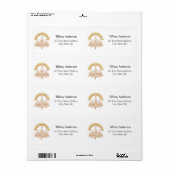 フェスティバル金ゴールドレインボーモールツリーシッピング ラベル (フルシート)