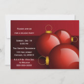 フェスティバル金ゴールドレッドホリデーパーティー招待状 招待状 (正面)