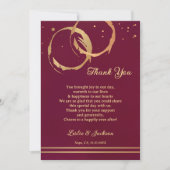 フェスティバル金ゴールドワ結婚インの写真 サンキューカード (正面)