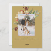 フェスティバル金ゴールド信仰ホープ愛2つの写真クリスマス シーズンカード (裏面)