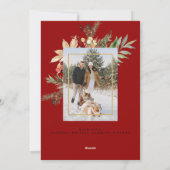 フェスティバル金ゴールド信仰ホープ愛2赤い写真クリスマス シーズンカード (裏面)