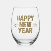 フェスティバル金ゴールド新年飲み物用品セット ステムなしワイングラス (正面)