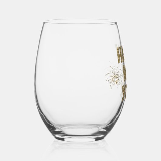 フェスティバル金ゴールド新年飲み物用品セット ステムなしワイングラス (右)