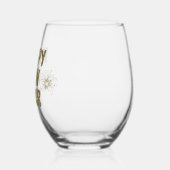 フェスティバル金ゴールド新年飲み物用品セット ステムなしワイングラス (左)