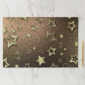 フェスティバル金ゴールド星の光沢のあるテクスチャランチョンマット ペーパーパッド (インサイチュ)