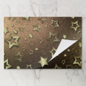 フェスティバル金ゴールド星の光沢のあるテクスチャランチョンマット ペーパーパッド (折り畳み)