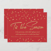 フェスティバル金ゴールド紙吹雪ホリデービジネスプロモーション ポストカード (正面/裏面)