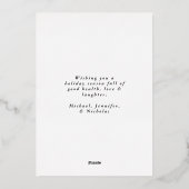 フェスティバル金ゴールド雪片フォト 箔シーズンカード (裏面)