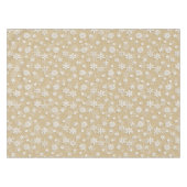 フェスティバル金ゴールド&ホワイトクリスマスホリデースノーフレーク テーブルクロス (正面(横))