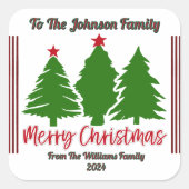 フェスティバル陽気なクリスマスシールデザイン スクエアシール (正面)