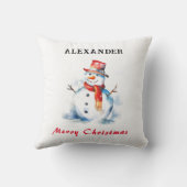 フェスティバル雪だるまお洒落カスタムメリークリスマス クッション (裏面)