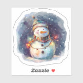 フェスティバル雪だるまとクリスマスライト シール (シート)