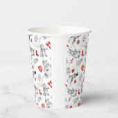 フェスティバル雪だるまと休日アイコンのパターン 紙コップ (左)