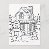 フェスティバル雪だるまキッズカラー ポストカード (正面)