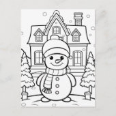 フェスティバル雪だるまキッズカラー ポストカード (正面)