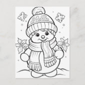 フェスティバル雪だるまキッズカラー ポストカード (正面)