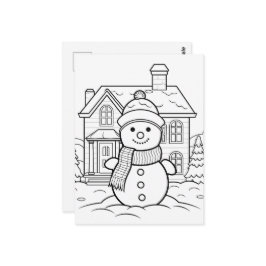 フェスティバル雪だるまキッズカラー ポストカード