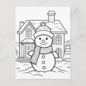 フェスティバル雪だるまキッズカラー ポストカード (正面)
