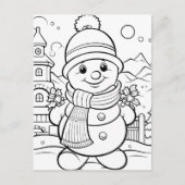 フェスティバル雪だるまキッズカラー ポストカード (正面)