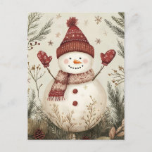 フェスティバル雪だるまクリスマスグリーティング