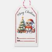 フェスティバル雪だるまクリスマスラベル ギフトタグ (裏面)