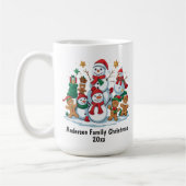 フェスティバル雪だるまジンジャーブレッドファミリークリスマスイヤー コーヒーマグカップ (左)