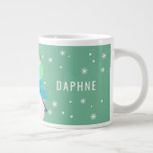 フェスティバル雪だるまスノーフレークパーソナライズされたクリスマス ジャンボコーヒーマグカップ (右)