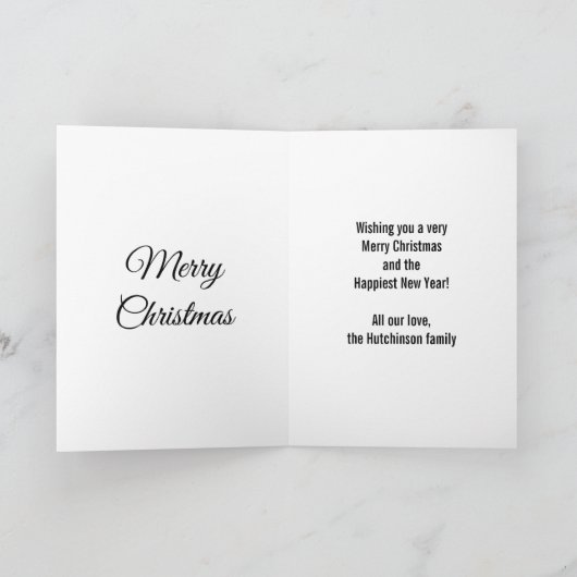 フェスティバル雪だるまスパークルクリスマス カード (内部)