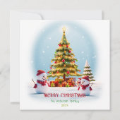 フェスティバル雪だるまデライト、クリスマスカード シーズンカード (正面)