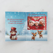 フェスティバル雪だるまトナカイ雪片写真☃️ 🦌 🎄 シーズンカード (内部)