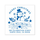 フェスティバル雪だるまバナークリスマス差出人住所 セルフインキングスタンプ (デザイン)