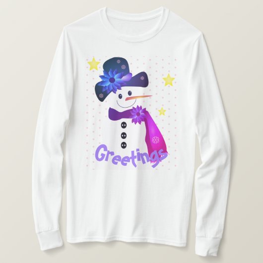 フェスティバル雪だるまファッション Tシャツ (デザイン正面)