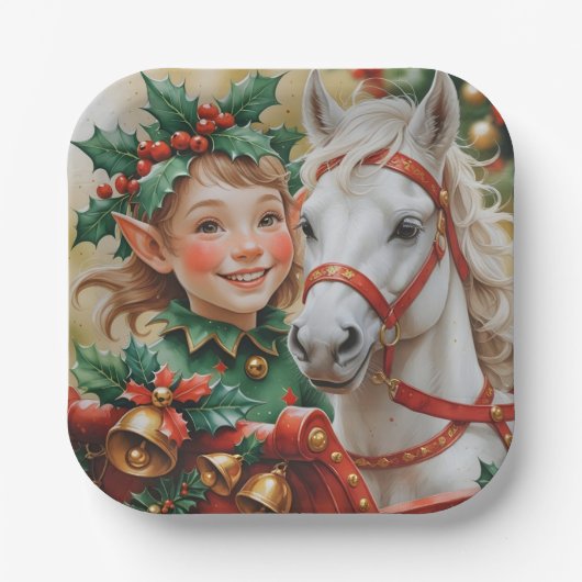 フェスティバル雪だるまファミリークリスマスコレクション ペーパープレート (正面)