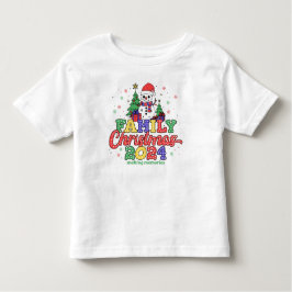 フェスティバル雪だるまファミリークリスマス トドラーTシャツ